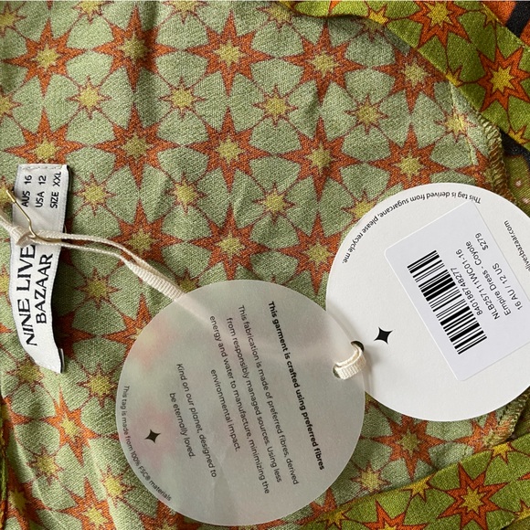 NINE LIVES BAZAAR EMPIRE DRESS COYOTE boho floral print Maxi Dress NWT XXL - Picture 10 of 15